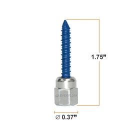 Everflow 8059957-25 3/8" Screw Vertically Threaded Rod Anchor Designed for Concrete Structure, Steel, Zinc Finish, 5/16 x 1-3/4" Screw Length (25 Pack)