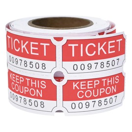 L LIKED 250 Raffle Tickets, Red (4 Color Selection),Double Roll,50/50 Tickets for Events, Entry, Class Reward