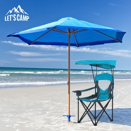 LET'S CAMP Camp Chair with Shade Canopy Folding Camping Chair with Cup Holder and Carry Bag for Outdoor Camping Hiking Beach, Heavy Duty 350 LBS,2 Pack