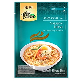 Asian Home Gourmet Spice Paste for SINGAPORE LAKSA - Coconut Curry noodles. (Pack of 3)