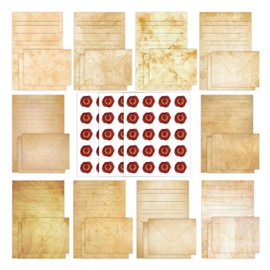 EWEIS Vintage Stationery Writing Set, 50 Pcs Letter Writing Paper with Matching Envelopes, Elegant Writing Letter Set for Enhance Friendship,Writing Paper Stationary for Pen Pals