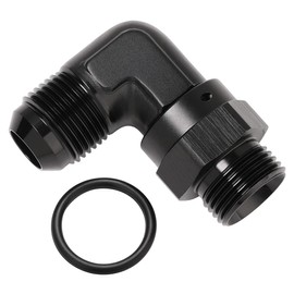 Podavelle 10AN Male Flare to 10AN -10 ORB O-ring Boss 90 Degree Swivel Fitting Adapter Aluminum Black