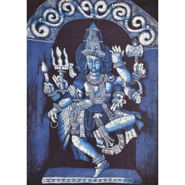 Exotic India Dancing Shiva at Ellora - Batik Painting On Cotton