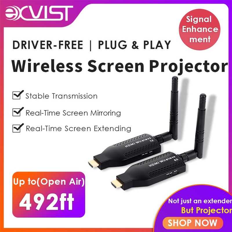 EXVIST Portable Wireless HDMI Transmitter & Receiver Kit - 492t