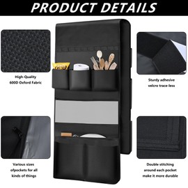 OAHIWLH Dorm Essentials Mini Fridge Organizer with 16 Pockets – Over the Fridge Storage Caddy and Dust Cover for, Office, Kitchen, School – Hanging Organizer for Utensils, Paper Goods & More