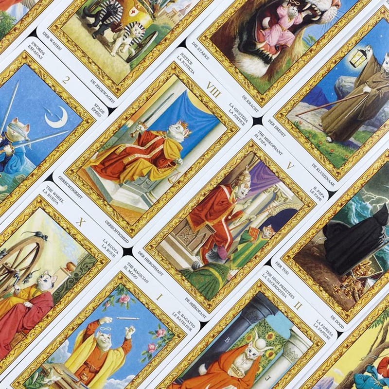 Formemory Tarot Cards Set of 78 White Cat Tarot Divination