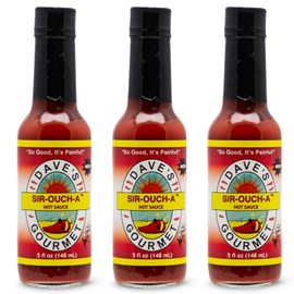 Dave’s Gourmet Sir Ouch-A Hot Sauce - Hot Thai-Style Sriracha Sauce Flavor - Ideal for Rice, Eggs, Meats & Vegetables - Preservative-Free, Vegan & Gluten Free Sauce, Hot Sauce Bottles 5 oz (Pack of 3)