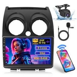 8 Core 4+64G Inefala for Nissan Rogue Sport Qashqai 2007-2015 Android Car Radio Stereo with Wireless Carplay Android Auto, 9" Touchscreen with GPS WiFi BT5.0 FM/RDS EQ DSP 59UI SWC Backup Camera MIC