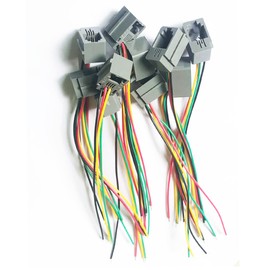 jing with Wires RJ9 Female Connector 4P4C PCB Socket Mount Telephone Connectors Grey - (10 Pcs)