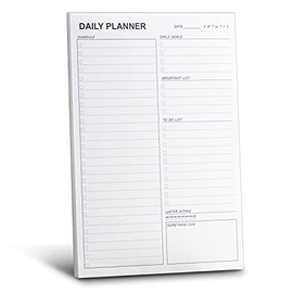 Daily Planner Pad: 6.7" x 9.8" with 58 Undated Tear-Off Sheets, Unisex Planning Pads to Track Productivity, Schedule, Water intake and Something Fun.