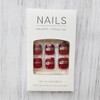24Pcs Wine Red Press on Toenails for Women Summer Short