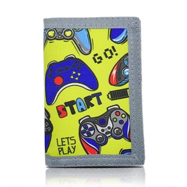 AI-DEE RFID Trifold Canvas Outdoor Sports Wallet for Kids - Front Pocket Wallet with Magic Sticker (Triangle O)