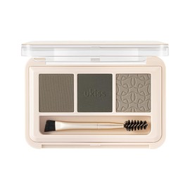 ukiss 3D Eyebrow Powder with Brush, Fluffy, Natural, 0.1 oz (4 g) (01 Ash Brown)