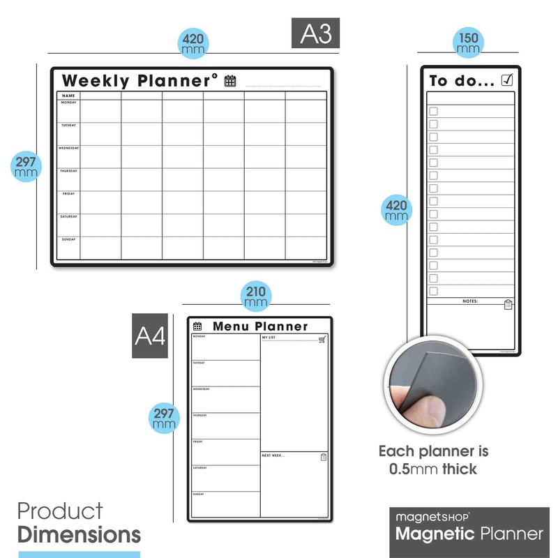 TMS Magnetic Meal Planner Bundle | Whiteboard Planner Set (5