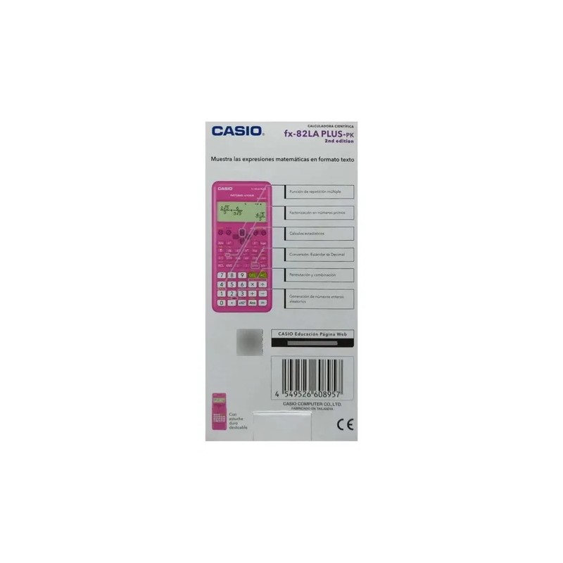 Calculadora Cientifica Casio Fx-82la Plus2 252 Funciones Color Rosa