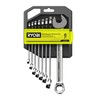 RYOBI RHWR8PC Combination Wrench Set (8 Pieces), Black
