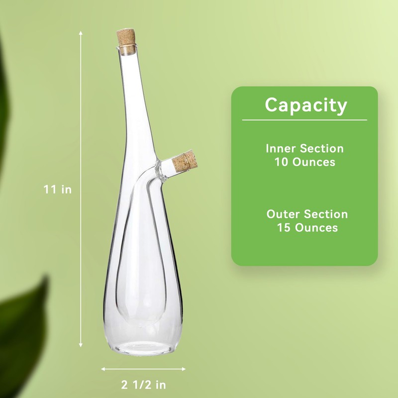 Lily's Home Glass Olive Oil and Vinegar Dispenser Bottle, for