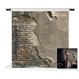 Kate 10x10ft Vintage Brick Wall Photography Backdrop Destroyed Brick Wall Photo Background Photo Shoot Portrait Studio Props