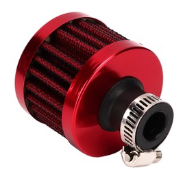 Car Air Filter, 13 mm 0.5 Inch Filter Air Filter Universal Car Mini Air Intake Filter Vent Crankcase Vent Accessories Air Intake Filter Kit Mushroom Head Vent Cover (Red)
