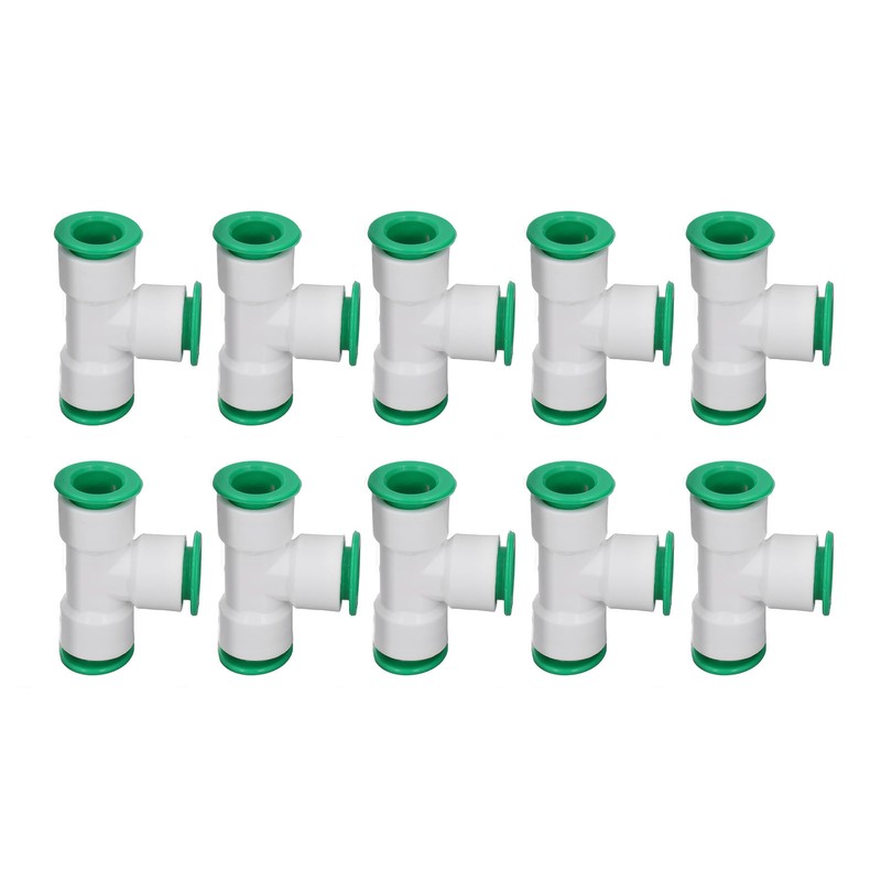 10Pcs Tee Connector 3 Way Quick Connect Push Water Pipe