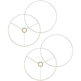 Aspen Creative 20108-12 Metal DIY Pendant Light Shade, European Style Uno 42mm Fitter, Top Ring-Brass Plated/Bottom Ring-Galvanized, 2 Set / 16" Diameter
