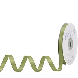 Kryvus Moss Green Satin Ribbon, Double Faced 3/8 Inch X 25 Yards Moss Green Ribbon, Premium Satin Ribbon for Gift Wrapping, Crafts, Hair Bow Making, Sewing, Flower Bouquet, Wedding Party Decor