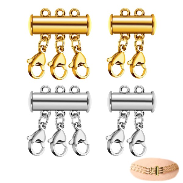 4 PCS Necklace Layering Clasps, Magnetic Layered Necklace Clasps, 2