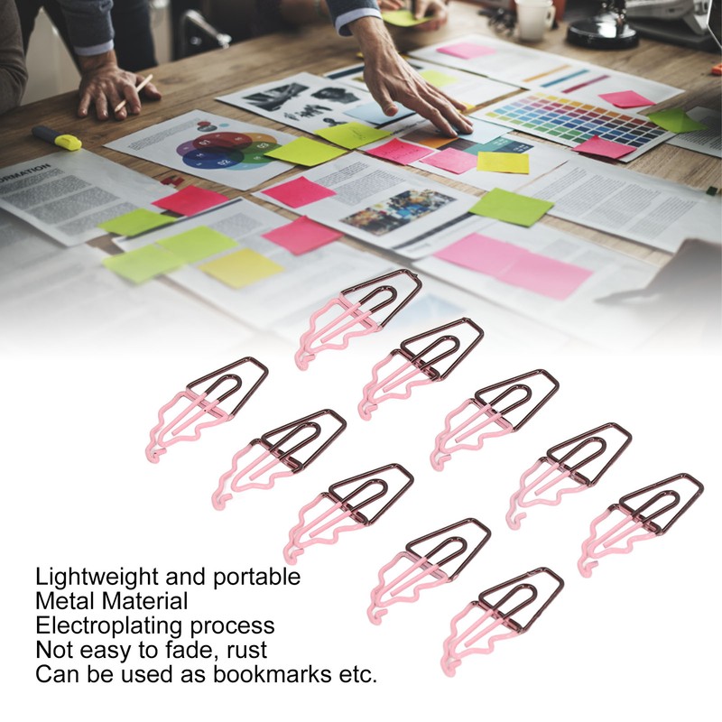 100 Pcs Shaped Paper Clips 2 Color Ice Cream Shape