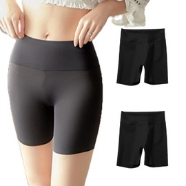 JiaYouLC 2 Pack Girls School Short Leggings Age 5-14 High Waisted Anti Chafing Under Dress Shorts Breathable Mini Pants (UK, Age, 9 Years, 10 Years, Regular, Black, Three Quarter Pants)