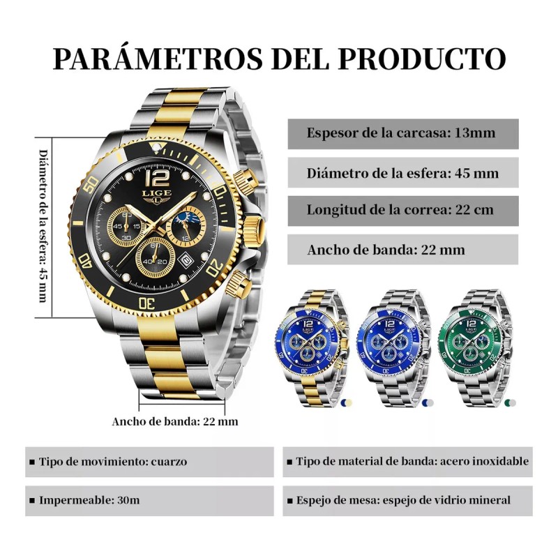 Relojes De Pulsera Cuarzo Hombre Clásico Impermeable Watches