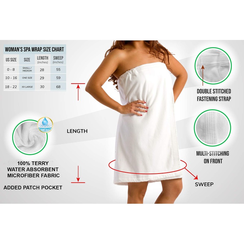 BY LORA - Toallas envolventes de spa para mujer, microfibra