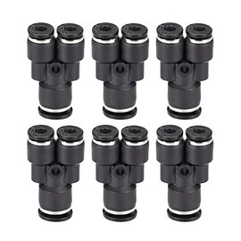 sourcing map Plastic Connect Y Splitter Push to Tube Fittings 6mm X 4mm OD Push Lock 6pcs