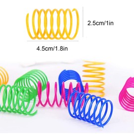 AIMICOCA 40 Pack Cat Spring Toy, Interactive Cat Toy for Indoor Cats Plastic Coils Colorful Springs Cat Toys Active Healthy Fitness Play Coil Spiral Springs Kitten Toys for Swatting, Biting, Hunting
