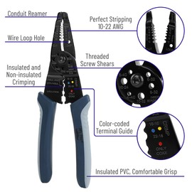Mr. Pen- Wire Stripper, 8 inch, Blue, Wre Stripper Tool, Wire Strippers, Wire Cutter Stripper, Wire Sripping Tool, Wire Strippers Tool, Wire Stripper Cutter, Wire Stripers for Stripping Wire