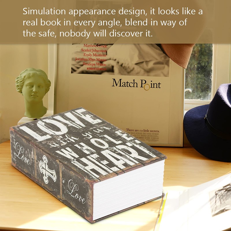 Creative Simulation Book Safe Box Deluxe Storage with Combination Lock