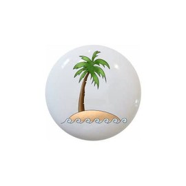 PALM TREE - Flippin' Out Over You Country - DECORATIVE Glossy CERAMIC Drawer PULL Dresser KNOB