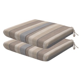 Honeycomb Outdoor Universal Seat Cushion Set, 18" x 17.5", Stripe Taupe Outdoor Chair Cushions