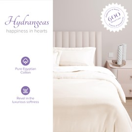 Carressa Linen 100% Egyptian Cotton Duvet Cover Oversized King Size - 600 Thread Count 1 PC Duvet Cover, Extra Long Staple Cotton Quilt Cover, Soft, Breathable with Hidden Zipper Closure - Ivory Cream