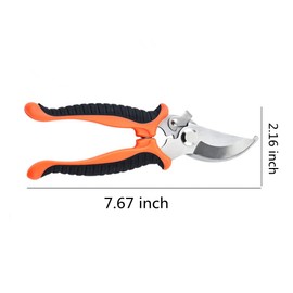 SZHDX Garden Pruning Shears, 7.5" Professional Gardening Scissors, SK-5 Stainless Steel Blade Tree Secateurs, Manual Pruner for Plants, Gardening, Trimming, Garden Tools