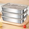 Stainless Steel Storage Container Set with Lid, Stackable Refrigerator Freezer