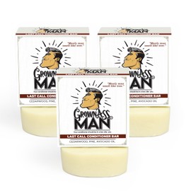 Grown Ass Man Co. Conditioner Bar - Plastic Free & Eco-Friendly, Natural & Organic Hydration for All Hair Types Made with Essential Oils for Soft, Smooth, Healthy Hair, 4.5 oz Bar (Last Call, 3-Pack)