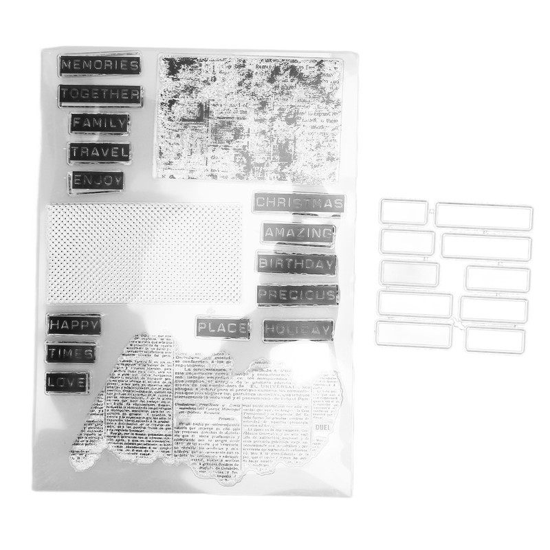 2Pcs Clear Stamp English Words Pattern Clear Safe Reusable TPR