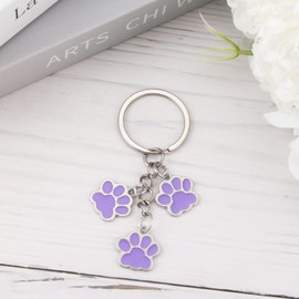PLwelth Dog Claw Keychain Dog Memorial Keyring for Women Men Boys Girls Dogs Loss Sympathy Gifts for Dogs Lovers Friends Cute Keychain for Backpack Gifts for Mother’s Day Birthday Christmas(Purple)