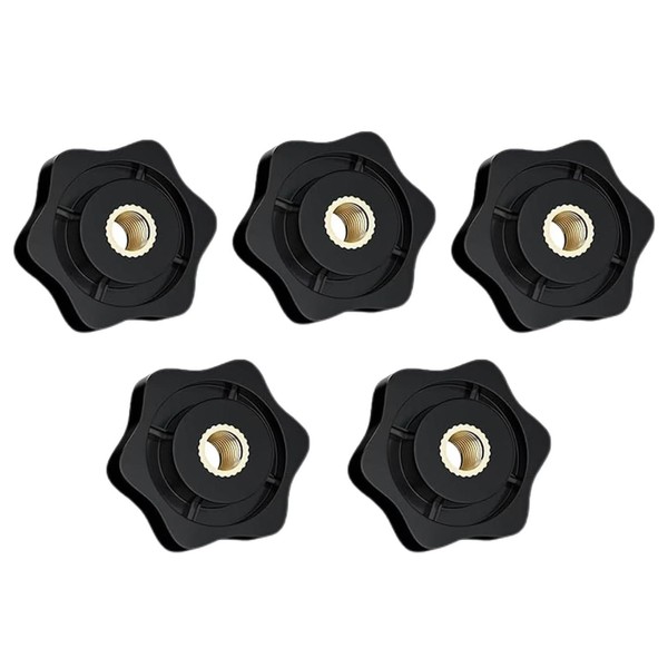 5 PCS M6 Star Clamping Nuts, Plastic and Brass Wing