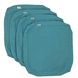 CozyLounge Indoor Outdoor Water Repellent High UV Resistant Patio Chair Cushion Cover (22"x22"x4" (4 Covers), Serenity Teal)