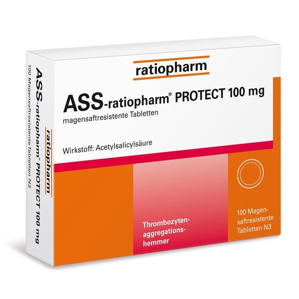 ASS-ratiopharm 100 mg tablets, pack of 100