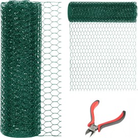 DOLEMODUO 48'' x 150' Green Chicken Wire Fencing, 1 inch Chicken Wire and 20 Gauge Poultry Netting, Garden Mesh Fence Roll for Floral Arrangements/Crafts/Farm/Livestock/Pet Protection