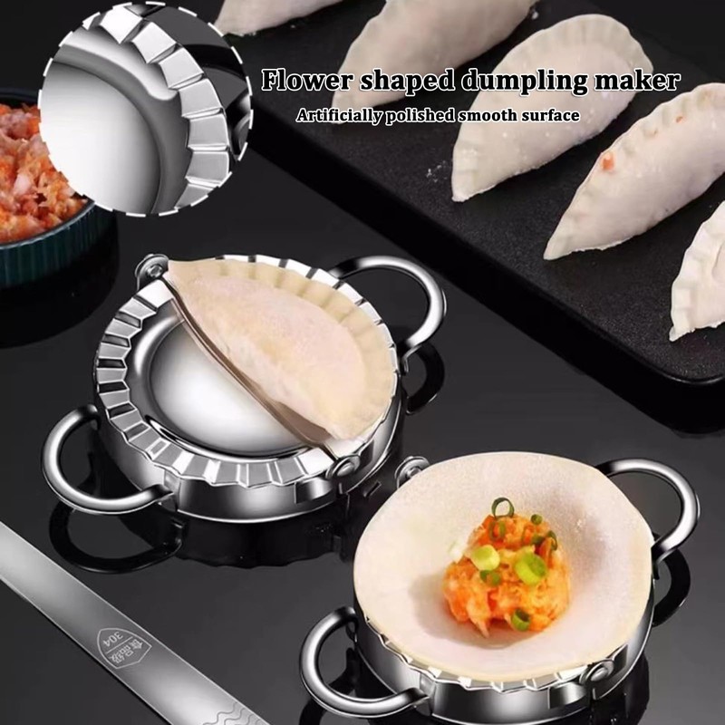 Set of 3 Stainless Steel Mouth Bag Maker, Dumpling Maker,