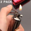 2 Pack Red Silver Cool,Butane Jet Torch Lighter,Refillable Windproof Flame