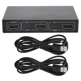 2 in 1 Out Switch High Definition Multimedia Interface Signal Source Sharing Device with Cable